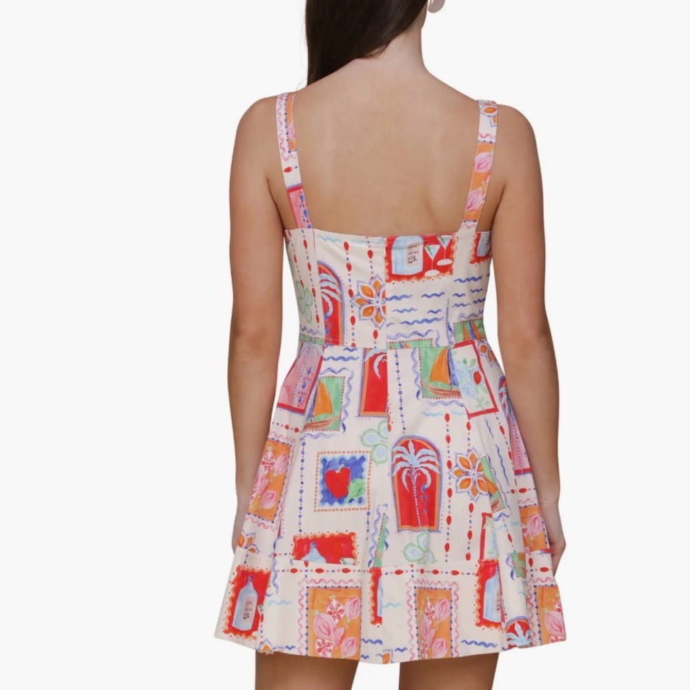 Avec les Filled Sweetheart Neck Stretch Cotton Mini Sundress - Picture 2 of 6